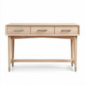 Wooden desk with three storage drawers in natural finish 120 x 60 x 75cm