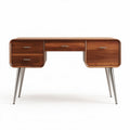 Wooden writing desk with three drawers and metal legs 120 x 60 x 75cm